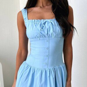 Decorative Button Square Neck Cami Dress